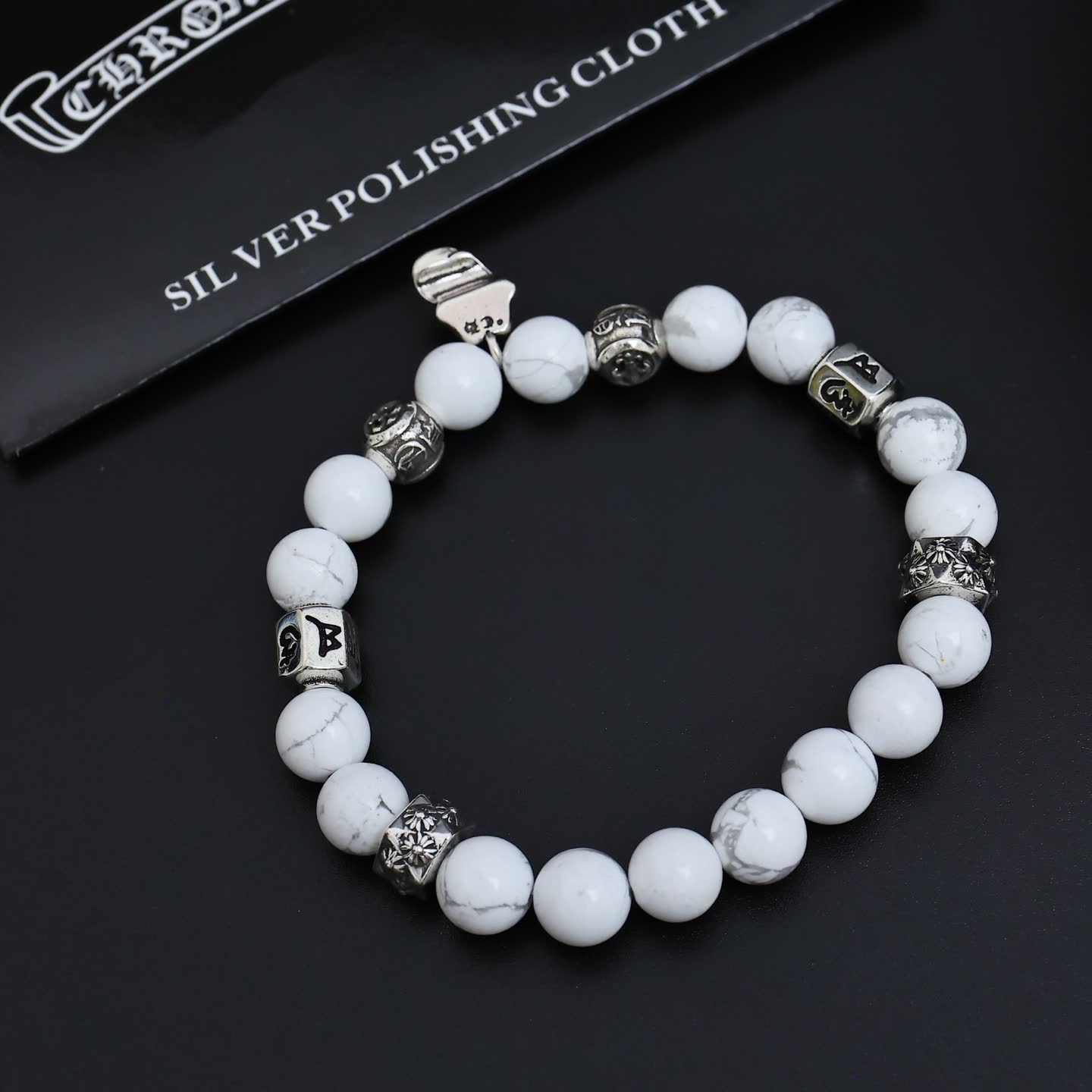Chrome Hearts Silver Beaded Bracelet Set